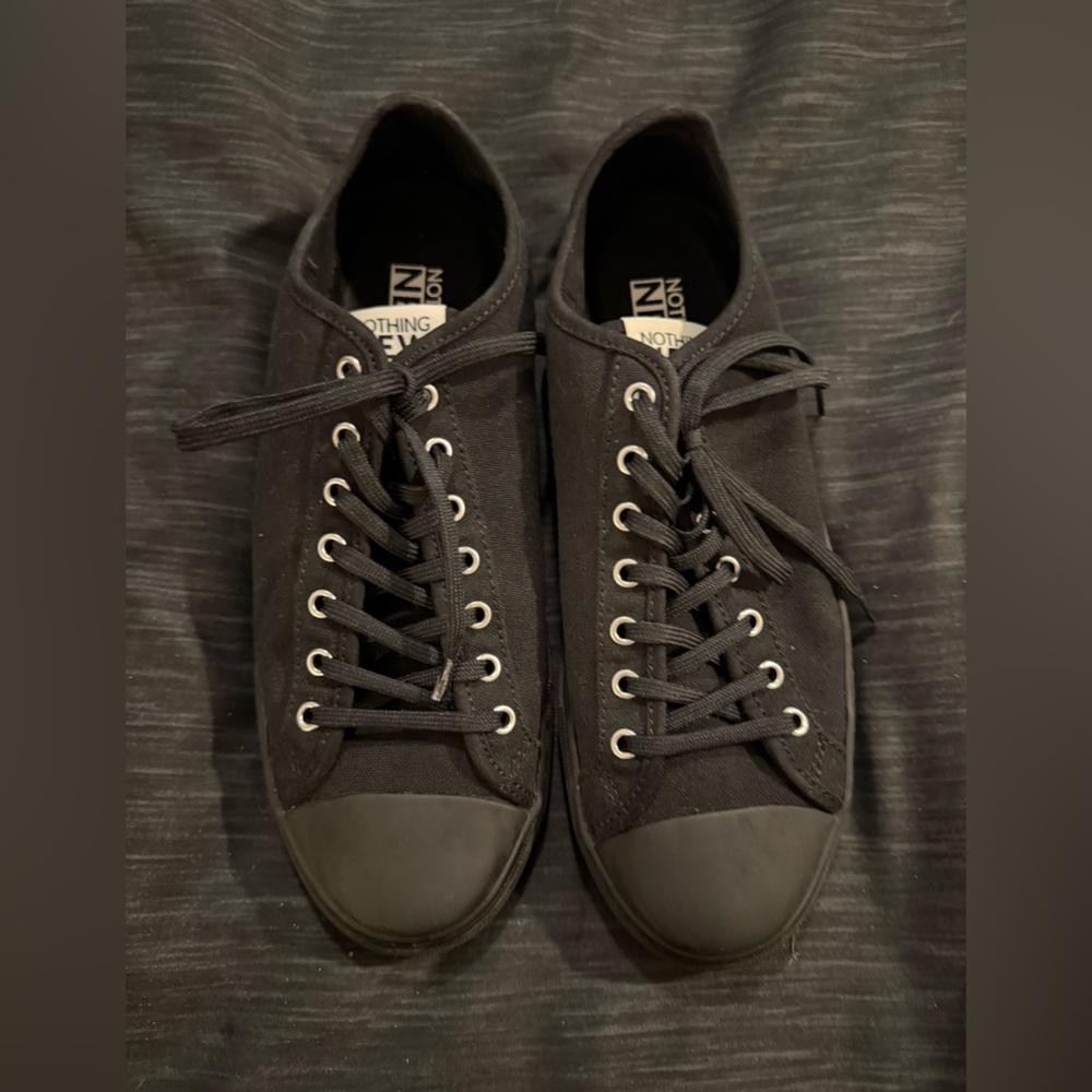 Nothing New Black Canvas Sneakers